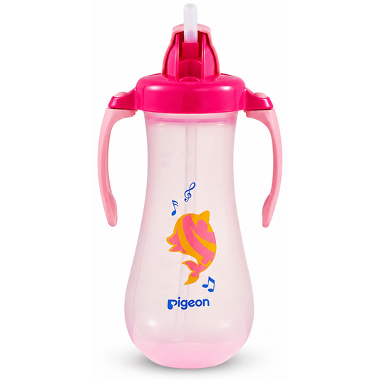 Pigeon Tall Straw Bottle - Pink