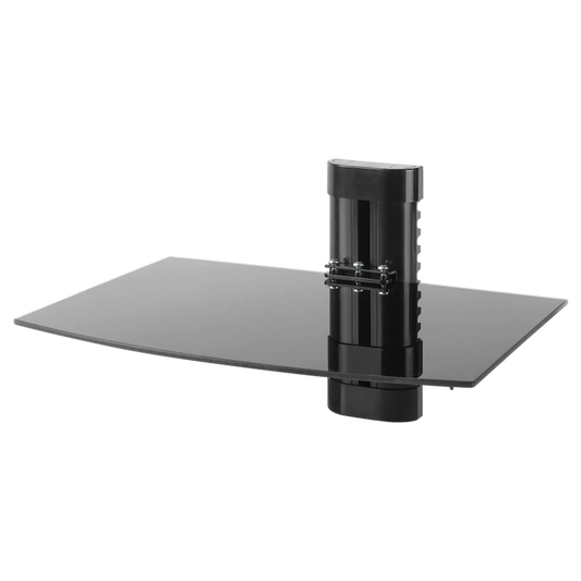 Volkano Steel Series Aluminium, Steel and Tempered Glass Single Shelf Unit