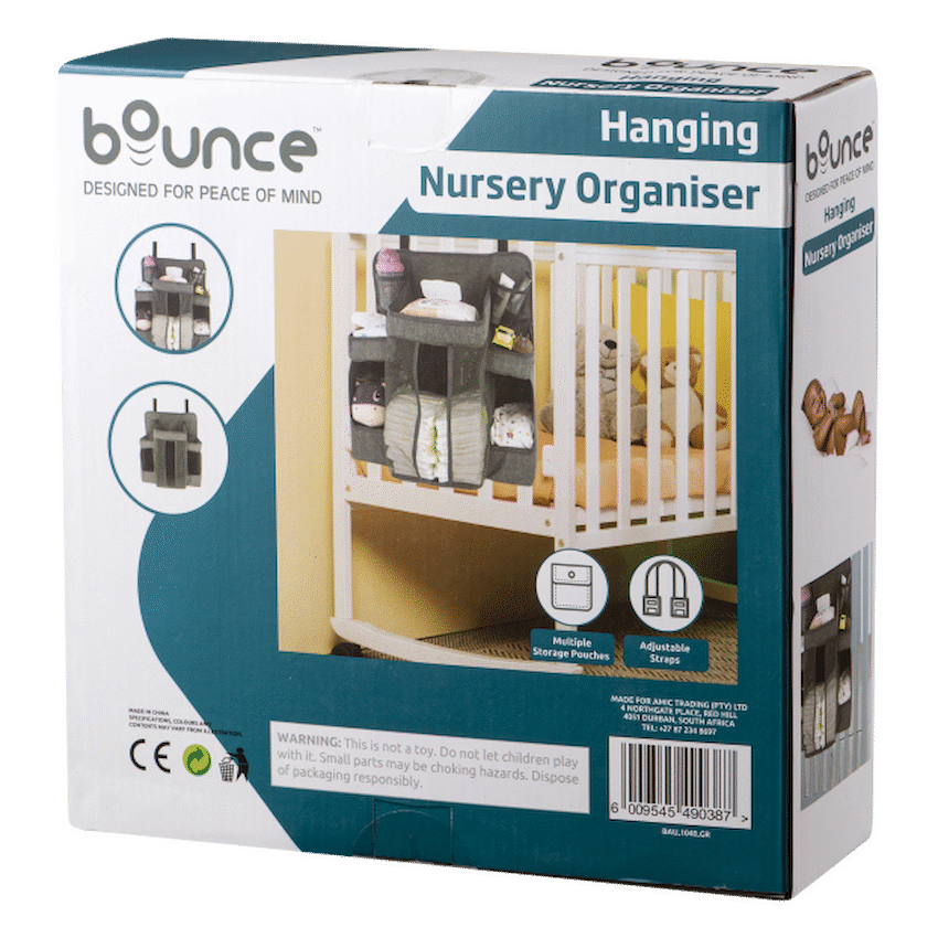Bounce Hanging Nursery Organiser Grey - Guards On Duty Shop & Security Guards