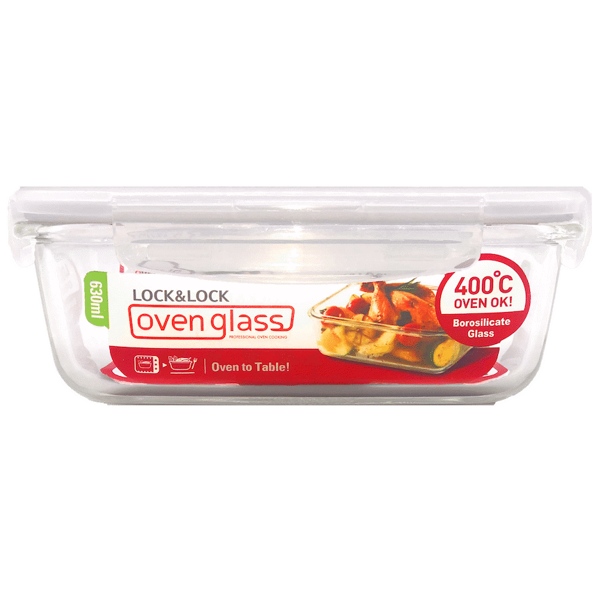 LocknLock Euro Glass container rec 630ml ( Order in Qty of 6)