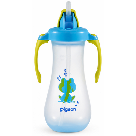 Pigeon Tall Straw Bottle - Blue