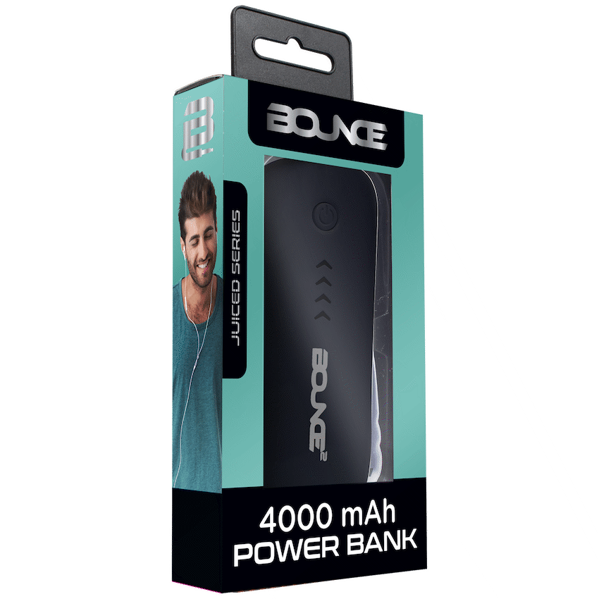 Bounce Juiced 4000mah Power Bank - Black - Guards On Duty Shop & Security Guards