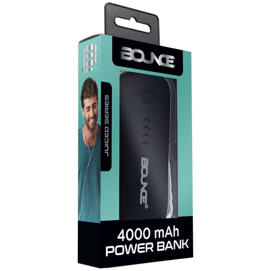 Bounce Juiced 4000mah Power Bank - Black - Guards On Duty Shop & Security Guards