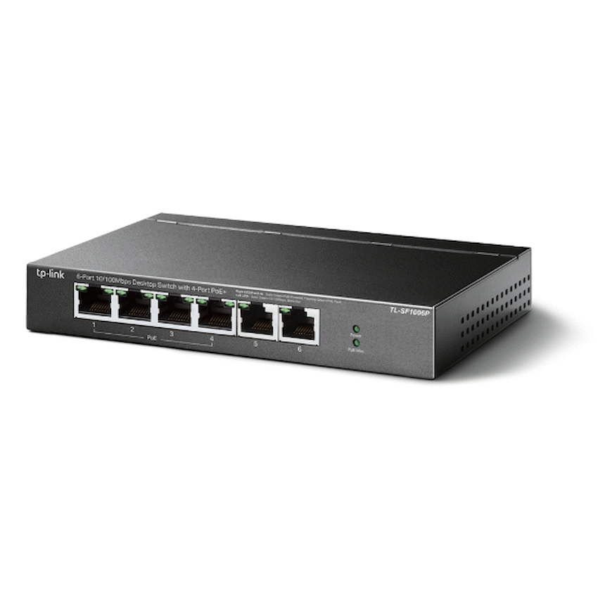TL-SF1006P 6-Port 10/100Mbps Desktop Switch with 4-Port PoE+