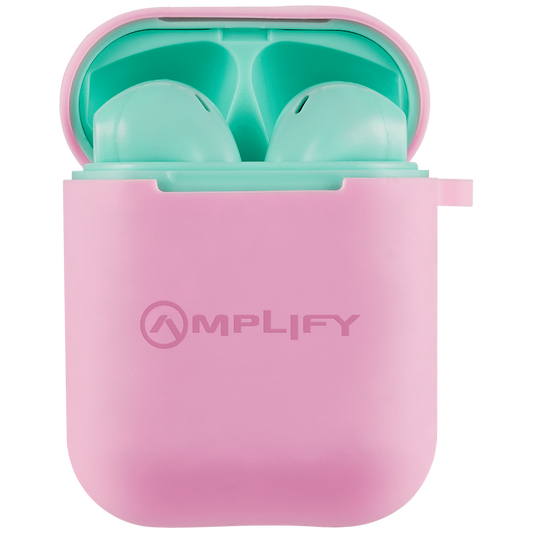 Amplify Buds Series True Wireless Earphones with Silicone Accessories - Green/Pink - Guards On Duty Shop & Security Guards