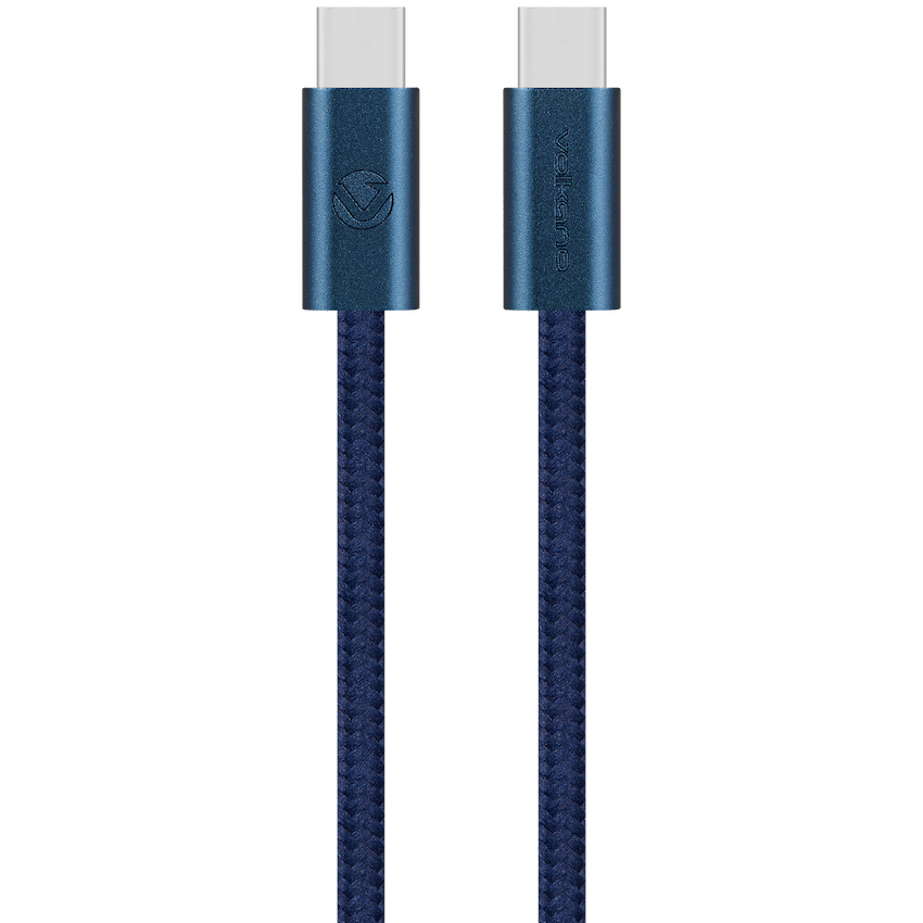 Volkano Weave Series 60w USB C to USB C 1.2m-Blue
