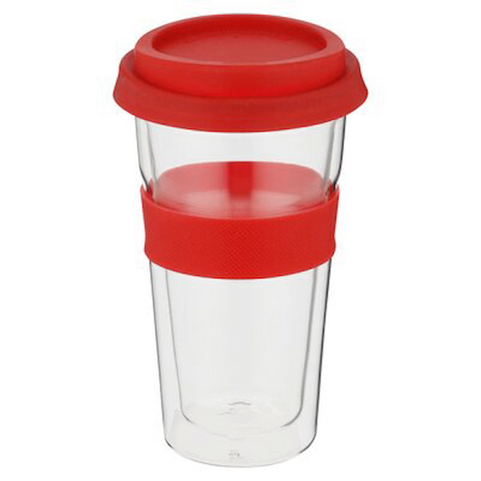 Snappy Thermal Glass Tumbler 400ml Red