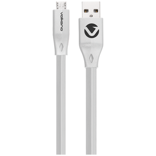 Volkano Slim Series Flat PVC Micro USB Cable 1.2m - White