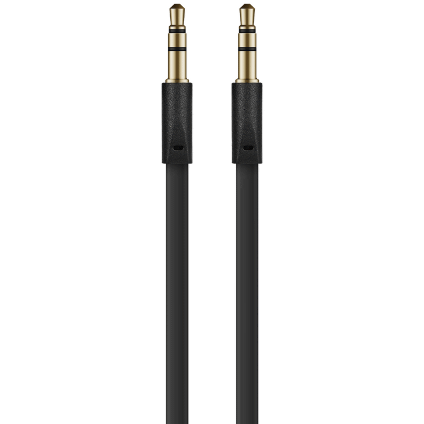 Volkano Slim Series Aux Cable 2m - Black - Guards On Duty Shop & Security Guards