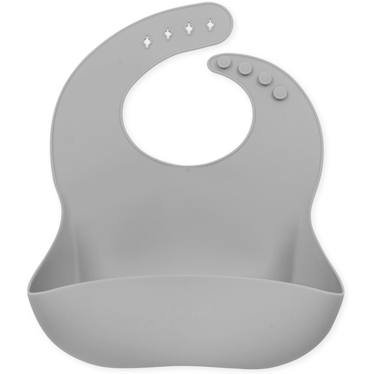 Echo Baby Silicone Bucket Bib - Stone