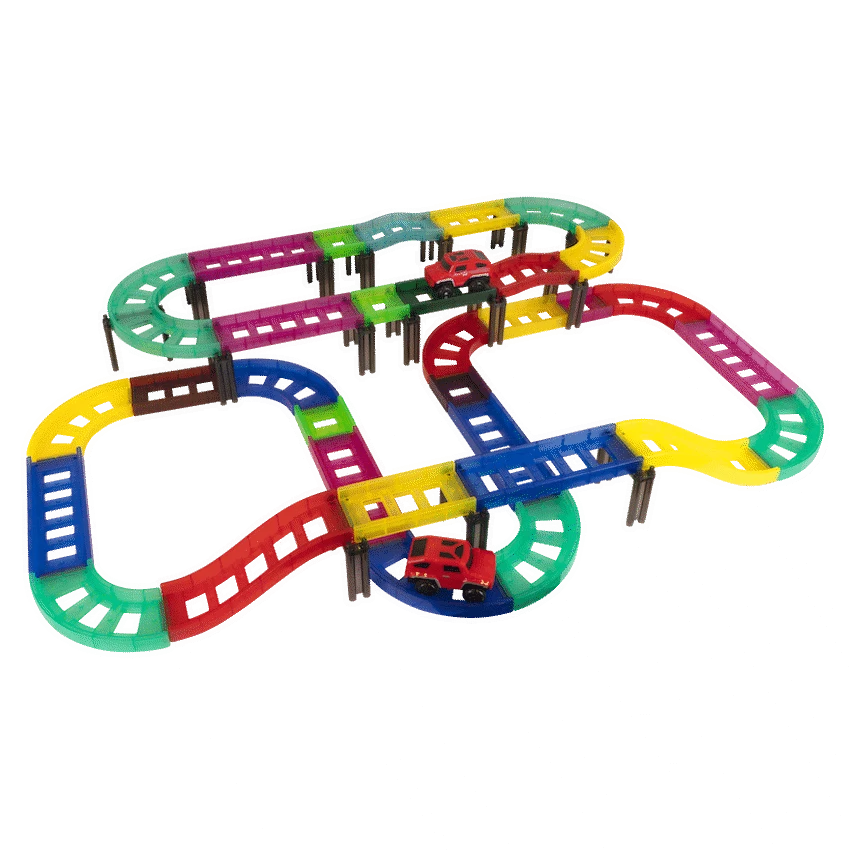Edu-Matic Mini-Mag Magnetic Tile Tracks with 2 Cars and 93 Pieces - Guards On Duty Shop & Security Guards
