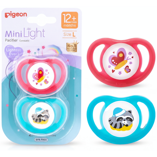 Pigeon - Minilight Pacifier (2 Pc) - L Butterfly/Raccoon