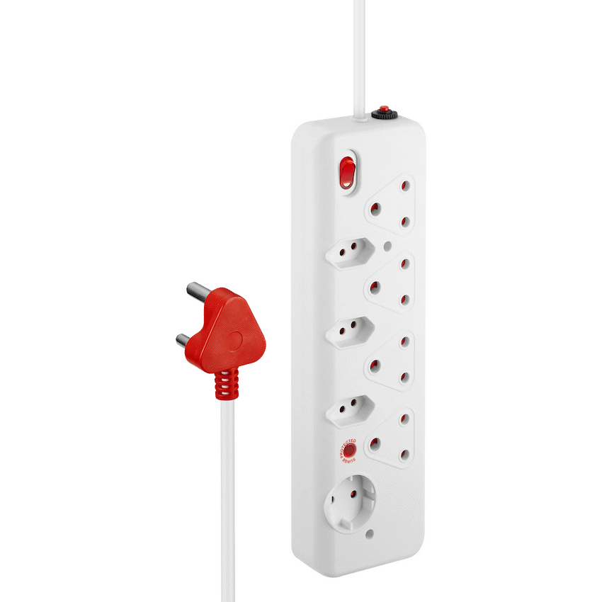 Nexon 8 Way  Medium Surge Multiplug 0.5M - White