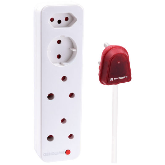Switched High Surge 4-Way Multiplug 0.5m 1140J