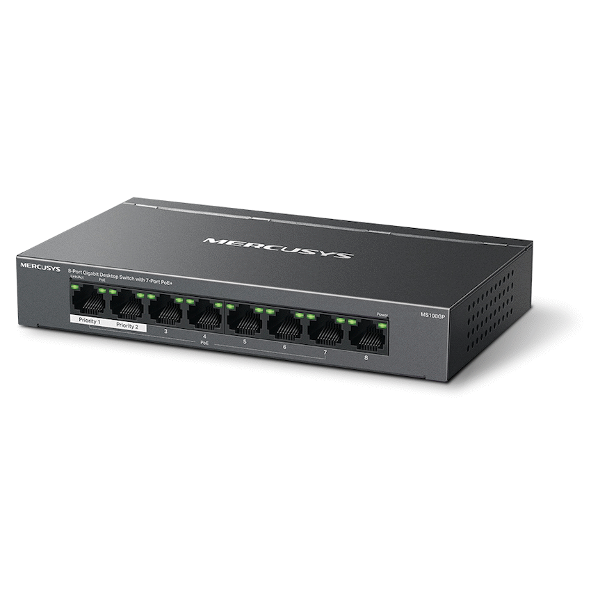 Mercusys TP-Link Mercusys MS108GP 8-Port Gigabit Desktop Switch with 7-Port PoE+
