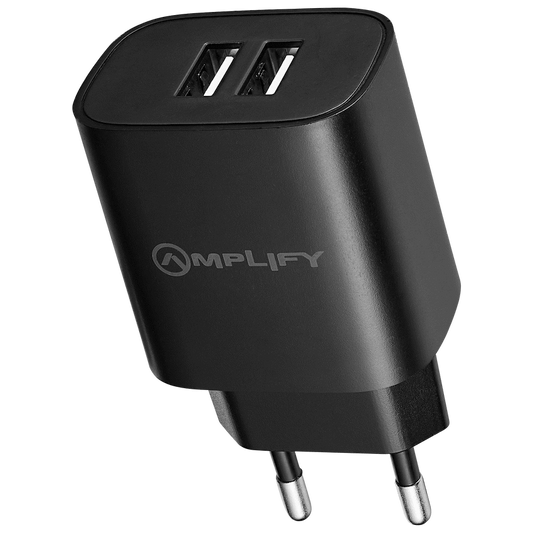 Amplify Dual USB A Wall Charger with USB A to Micro USB - Black - Guards On Duty Shop & Security Guards