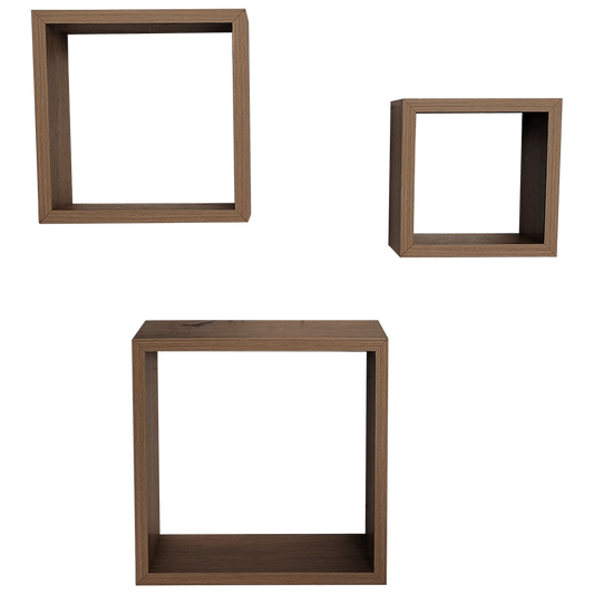 Everfurn Lotus Floating Wall Shelves - Set of 3