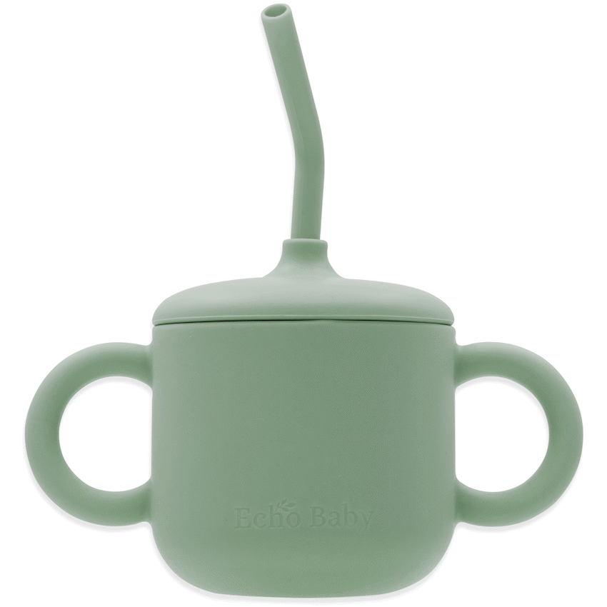 Echo Baby Silicone Training Cup with Straw - Sage - Guards On Duty Shop & Security Guards