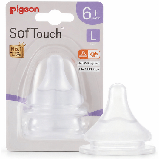 Pigeon SofTouch Nipple Blister Pack 2 Pcs (L)