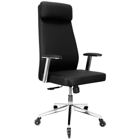 Everfurn Ruby High Back Office Chair, Chrome Metal Base