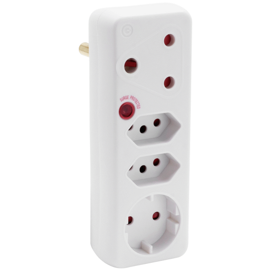 Ellies 4-Way Surge Adaptor with Schuko - WT