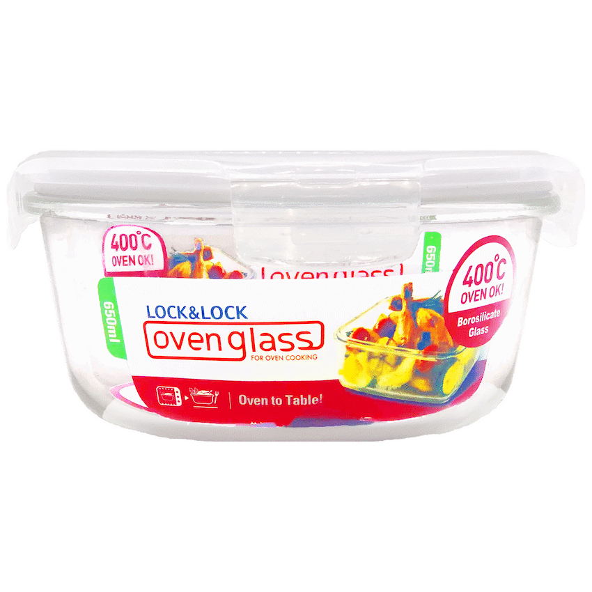LocknLock Euro Glass container rnd 650ml ( Order in Qty of 6)