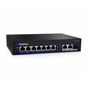 Cattex 8 Port 1GE PoE Switch with 2 x RJ45 1GE and 1 x 1GE SFP Uplink