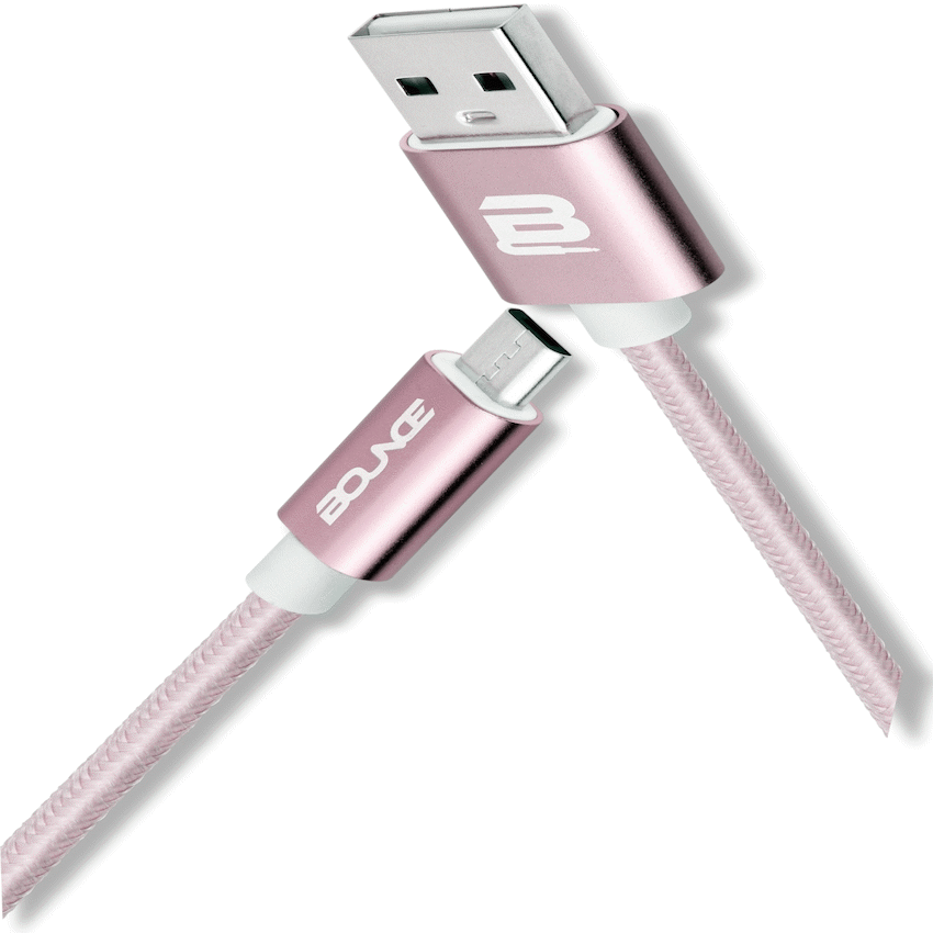 Bounce Cord Series Micro USB Braided Cable 1.2m - Rose Gold - Guards On Duty Shop & Security Guards