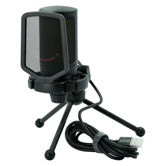 Fifine A6V Pro Microphone RGB, USB, Pop Filter, Gain Control