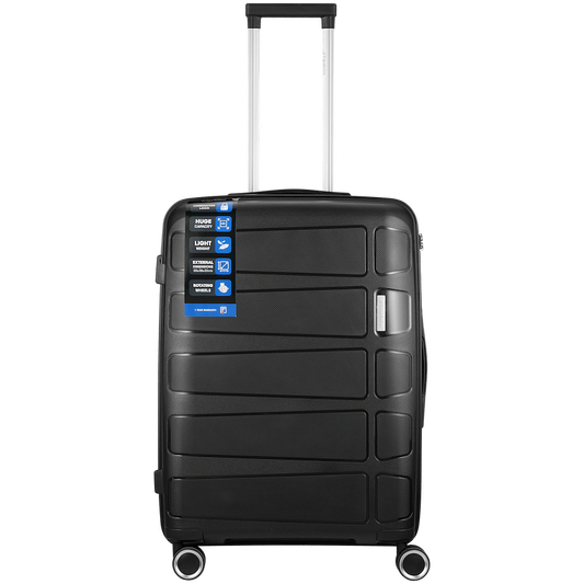 Travelwize Tourer PP 65cm 4-wheel Spinner Luggage Black