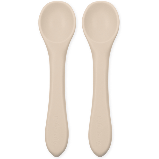 Echo Baby Silicone Feeding Spoons 2-Pack - Ivory