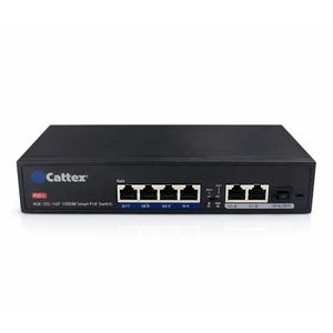 Cattex 4 Port 1GE PoE Switch with 2 x RJ45 1GE and 1 x 1GE SFP Uplink