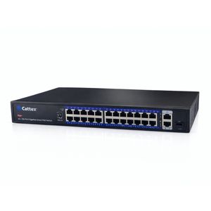 Cattex 24 Port 1GE PoE Switch with 2 x RJ45 1GE and 1 x 1GE SFP Uplink