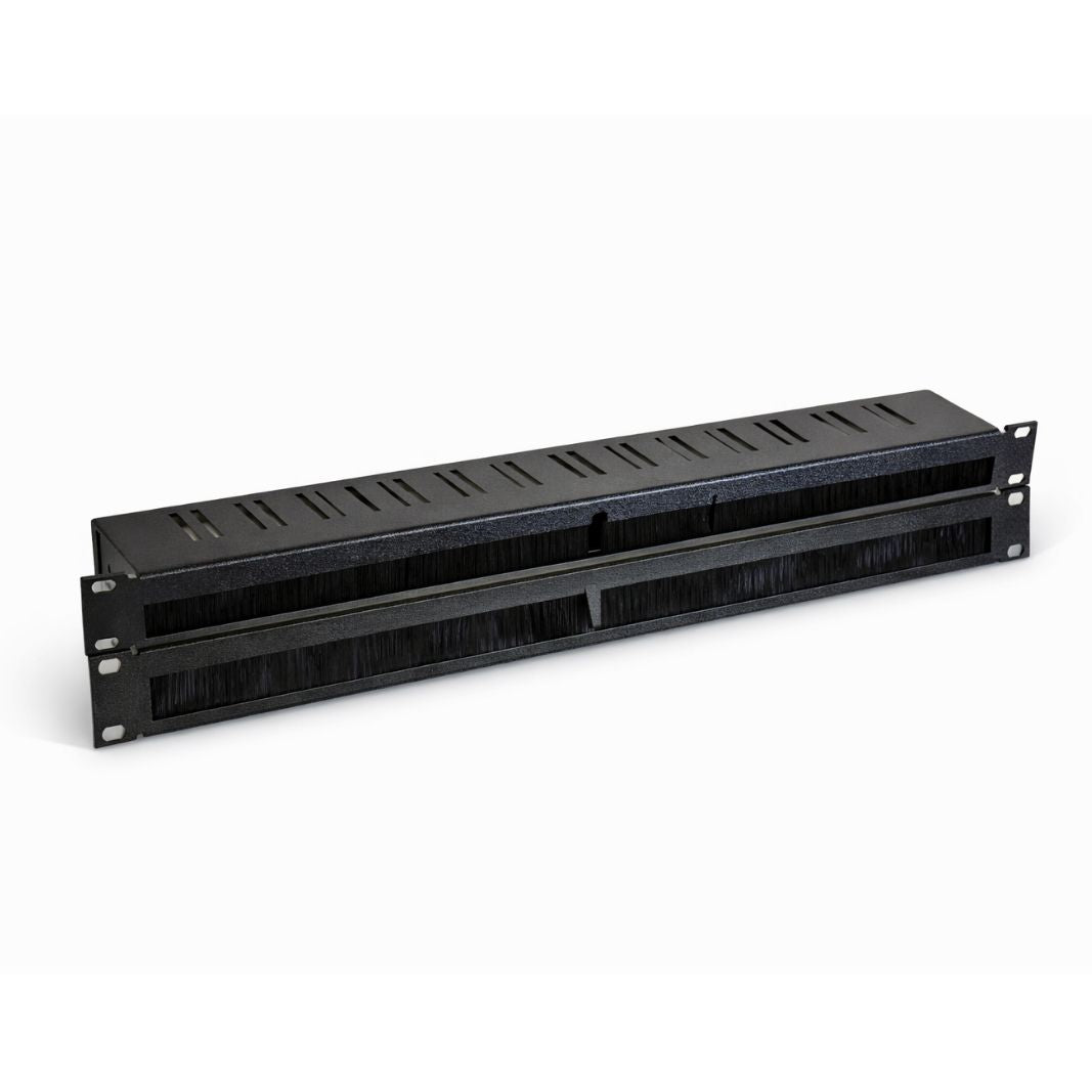 1U Brush Panel with 50mm Base plate - Networking