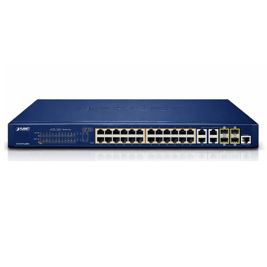 Planet 24-Port 10/100/1000T + 4-Port 100/1000X SFP Managed Gigabit Switch - Networking