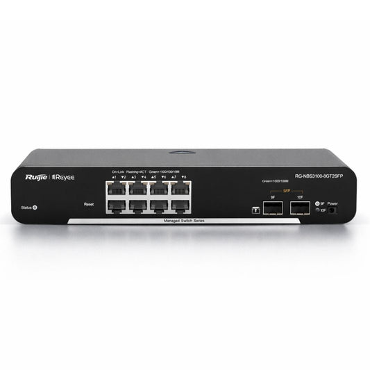Reyee 8 Port 1GE Cloud Managed Switch with 2 SFP 1GE Uplinks