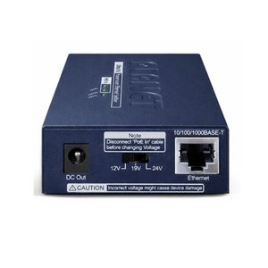 Planet Single-Port 10/100/1000Mbps Ultra PoE Splitter (12V/19V/24V) - Networking