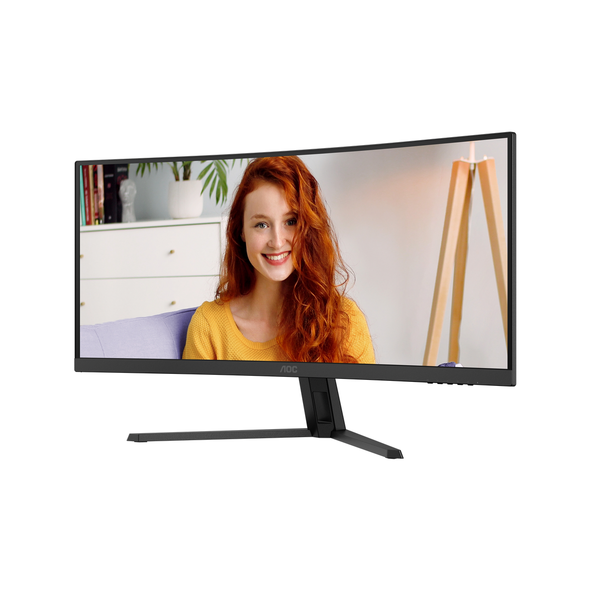 AOC-CU34B3E B3 Monitor|34 Inch Curved|4ms (GtG)|VA LCD|3440*1440 120Hz|300nits|HDR10|HDMI+DP|Internal PSU|3YR.
