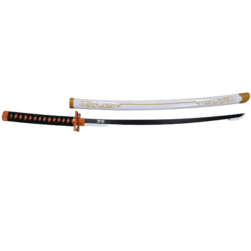 Plastic Training Sword White with Green Handle & Orange – Fas3-13 Durable Practice Sword for Safe Training