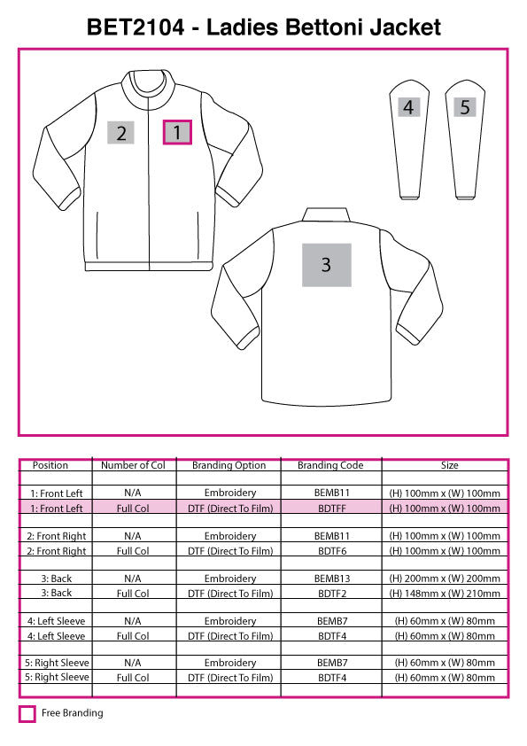 Ladies Bettoni Jacket