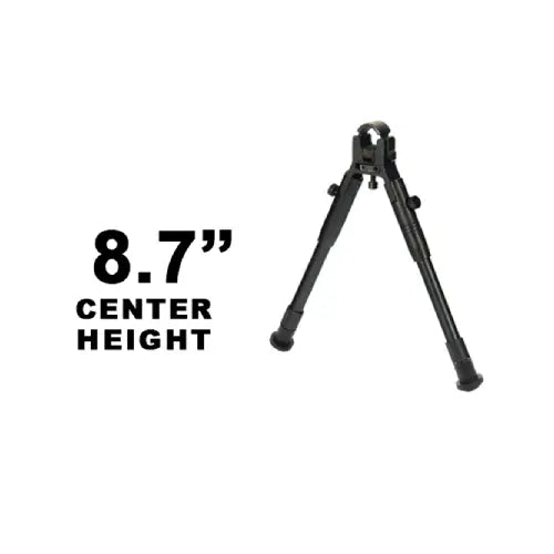 UTG New Gen Reinforced Clamp On Bipod, Rubber Feet, Cent HT 8.7"-10.2" - TL-BP08S-A