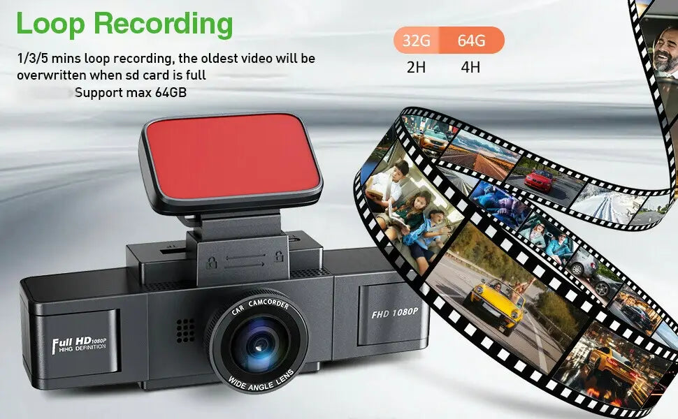 BNETA F300 2MP DashCam – 3 Channel Simultaneous recording