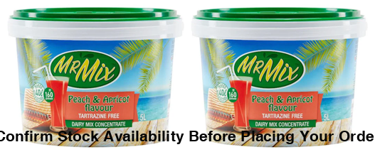 2 X 5L MR MIX DAIRY BLEND MIX PEACH & APRICOT BUCKET 1 + 7 (Sold 2 X 5L Buckets) Mr Mix PEACH & APRICOT 5L Bucket