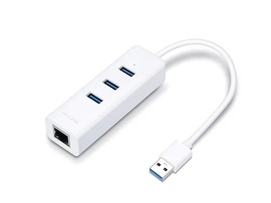 TP-Link USB 3.0 Type-A to Gigabit Ethernet Network Adapter with 3-Port USB 3.0 Type-A Hub | UE330