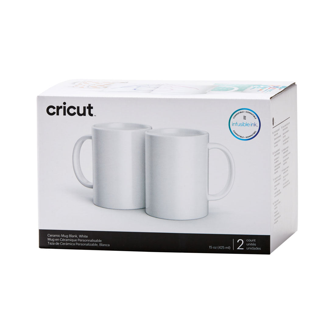 2007823 - Cricut Ceramic Mug Blank 440ml 2 Pack (White)