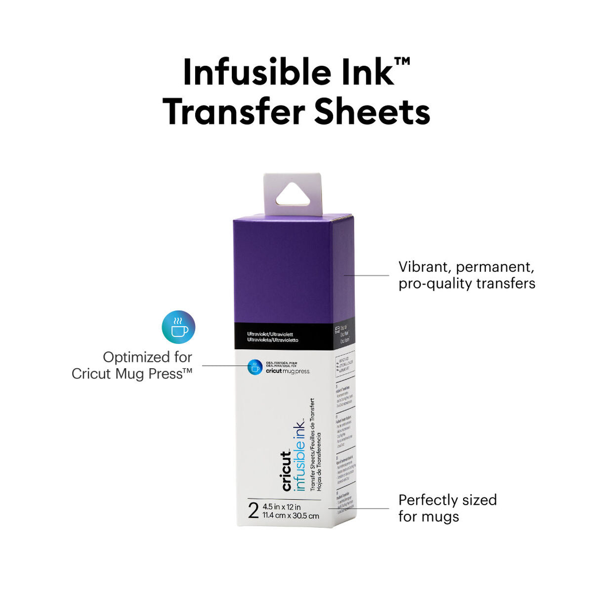 2008886 - Cricut Joy Infusible Ink Transfer Sheet 2-pack (Ultraviolet) 11.5x30.5cm