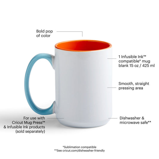 2009396 - Cricut Beveled Ceramic Mug Blank Sahara 1pc 425 ml