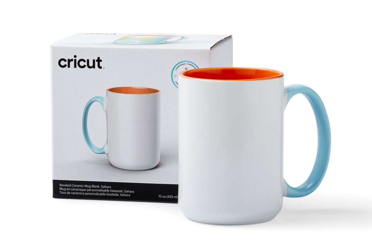 2009396 - Cricut Beveled Ceramic Mug Blank Sahara 1pc 425 ml