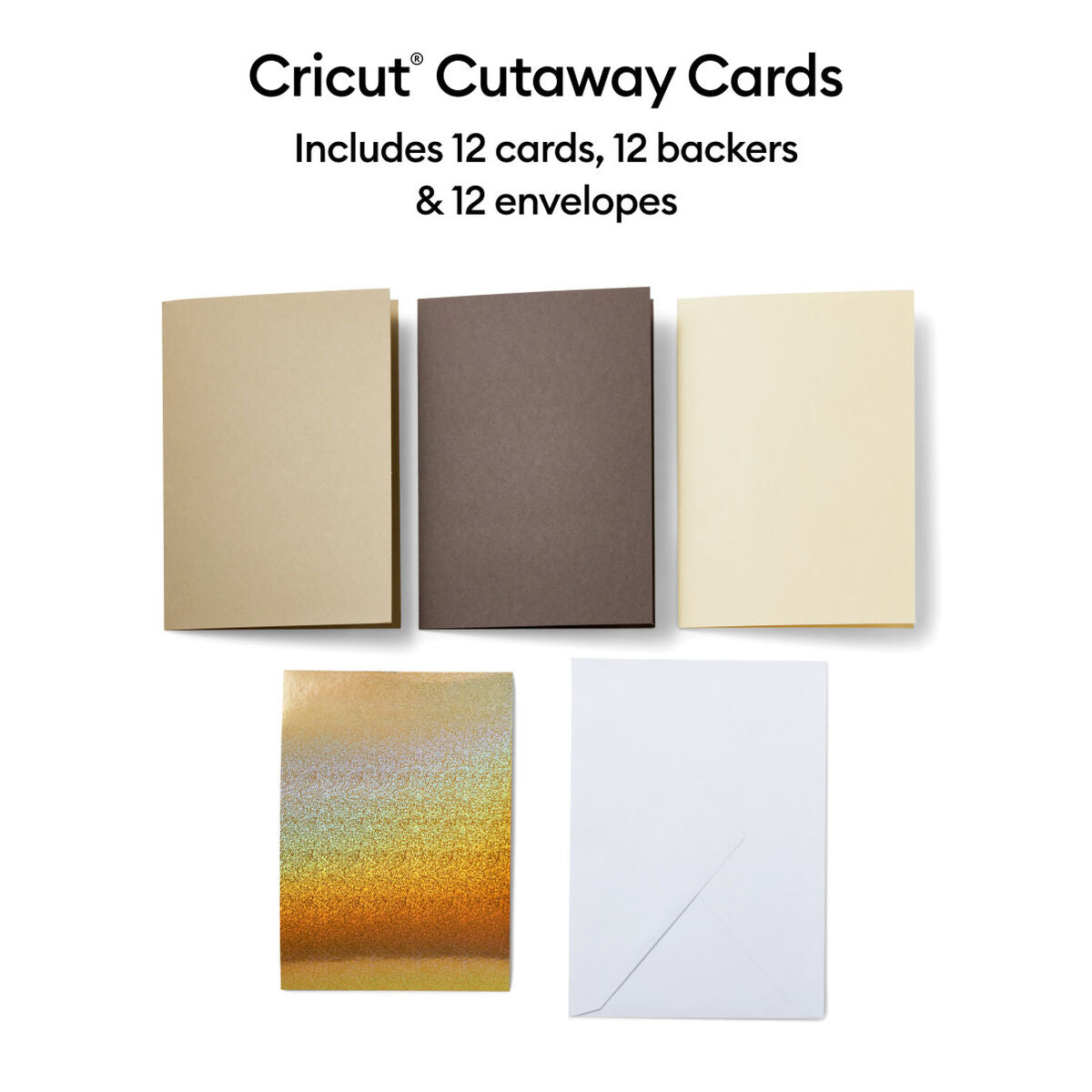 2009486 - Cricut Cut-Away Cards Neutrals R40 12.1x16.8cm 12-Pack
