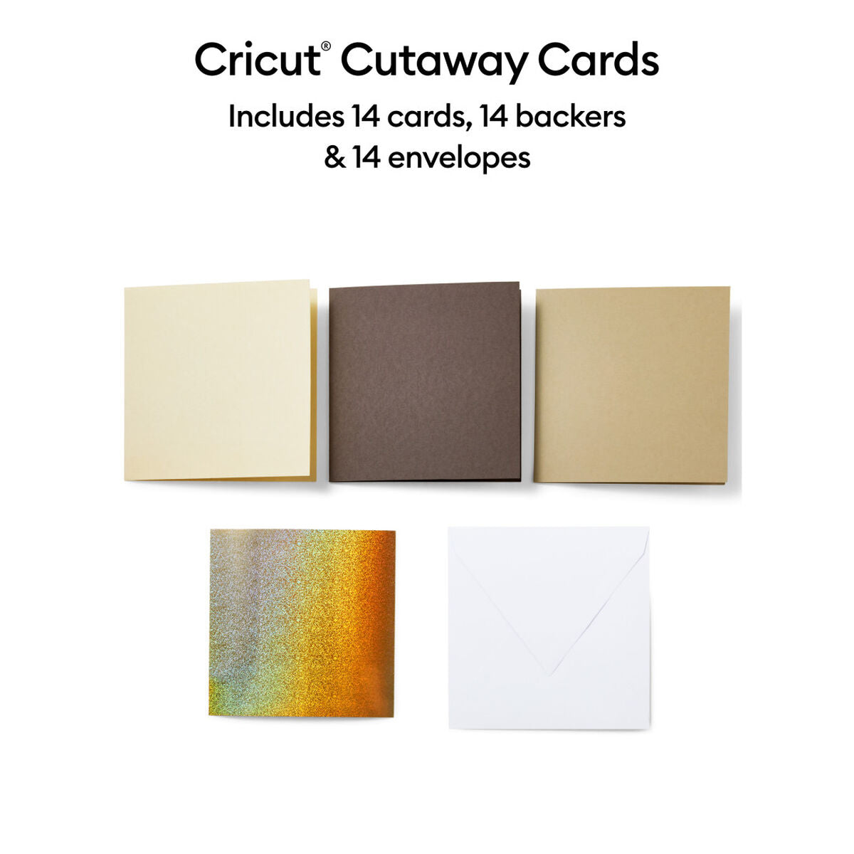 2009487 - Cricut Cut-Away Cards Neutrals S40 12.1x16.8cm 14-Pack